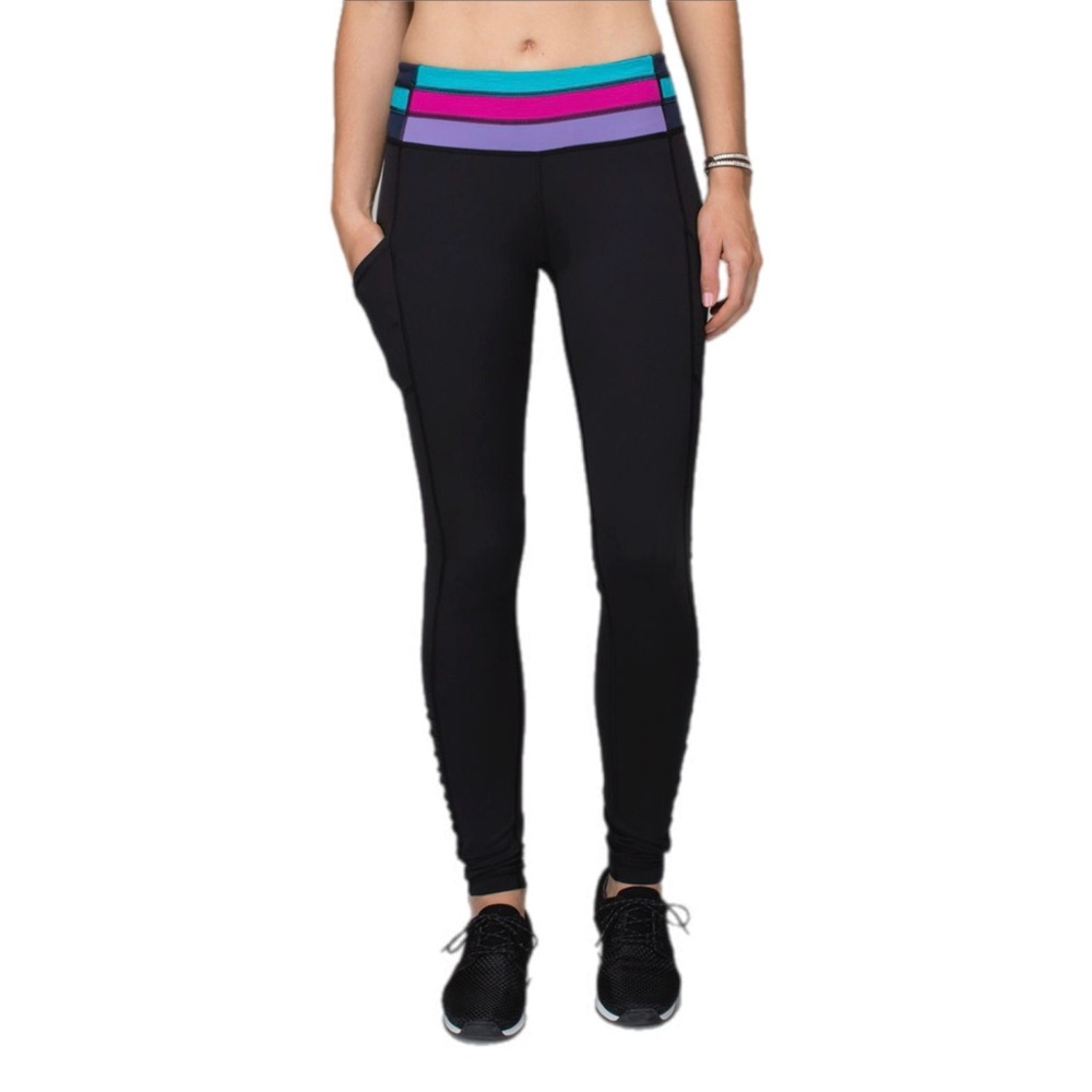 Lululemon Speed Tight Interlock Size 4 Black / Quilt Winter Leggings